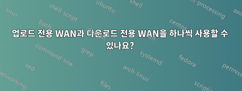 업로드 전용 WAN과 다운로드 전용 WAN을 하나씩 사용할 수 있나요?