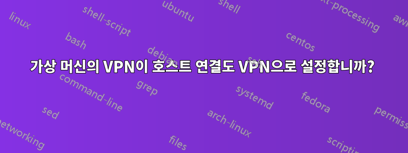 가상 머신의 VPN이 호스트 연결도 VPN으로 설정합니까?