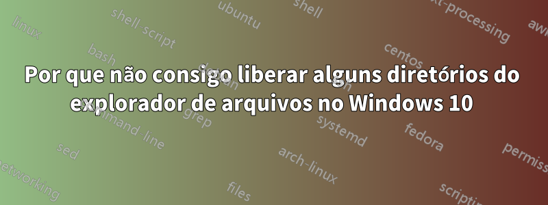 Por que não consigo liberar alguns diretórios do explorador de arquivos no Windows 10
