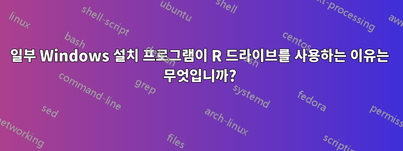 일부 Windows 설치 프로그램이 R 드라이브를 사용하는 이유는 무엇입니까?