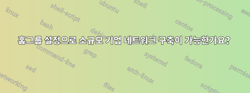 홈그룹 설정으로 소규모 기업 네트워크 구축이 가능한가요?