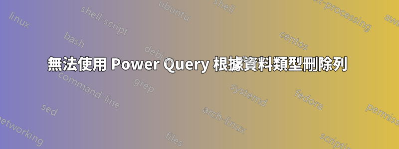 無法使用 Power Query 根據資料類型刪除列