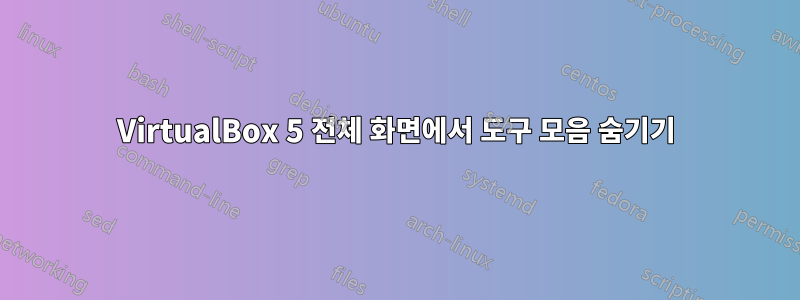 VirtualBox 5 전체 화면에서 도구 모음 숨기기
