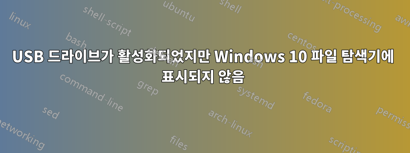 USB 드라이브가 활성화되었지만 Windows 10 파일 탐색기에 표시되지 않음