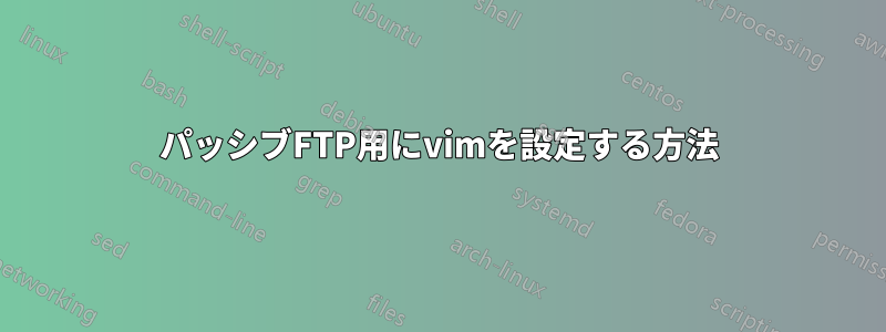 パッシブFTP用にvimを設定する方法