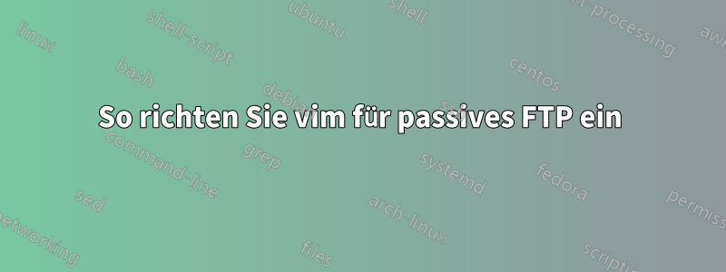 So richten Sie vim für passives FTP ein