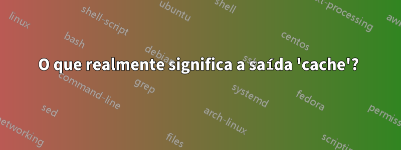 O que realmente significa a saída 'cache'?