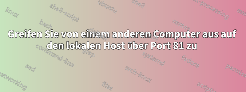 Greifen Sie von einem anderen Computer aus auf den lokalen Host über Port 81 zu