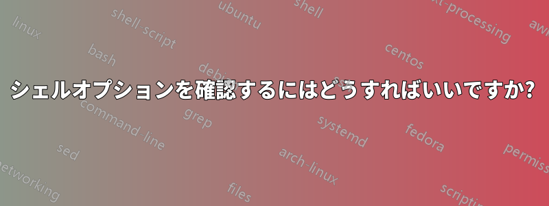 シェルオプションを確認するにはどうすればいいですか?