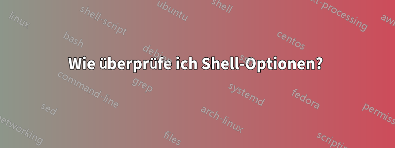 Wie überprüfe ich Shell-Optionen?