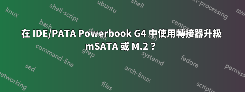 在 IDE/PATA Powerbook G4 中使用轉接器升級 mSATA 或 M.2？