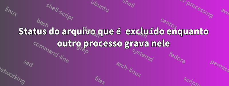 Status do arquivo que é excluído enquanto outro processo grava nele