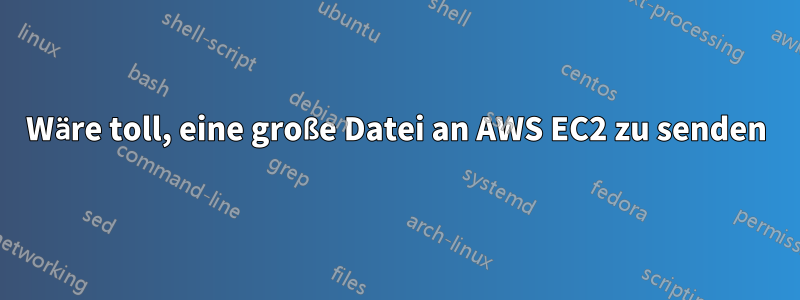 Wäre toll, eine große Datei an AWS EC2 zu senden