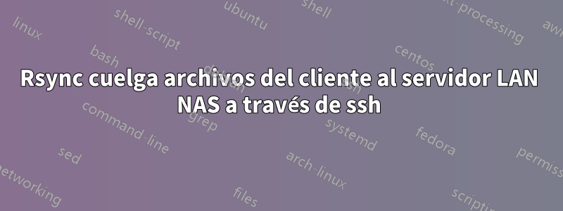 Rsync cuelga archivos del cliente al servidor LAN NAS a través de ssh