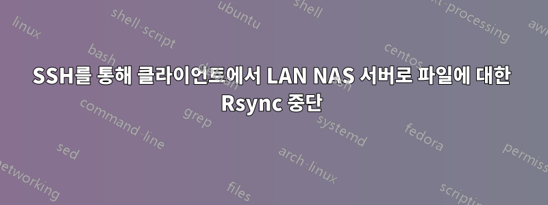 SSH를 통해 클라이언트에서 LAN NAS 서버로 파일에 대한 Rsync 중단