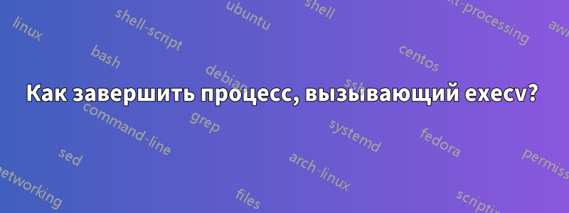 Как завершить процесс, вызывающий execv?