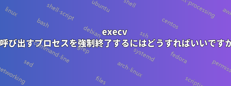 execv を呼び出すプロセスを強制終了するにはどうすればいいですか?