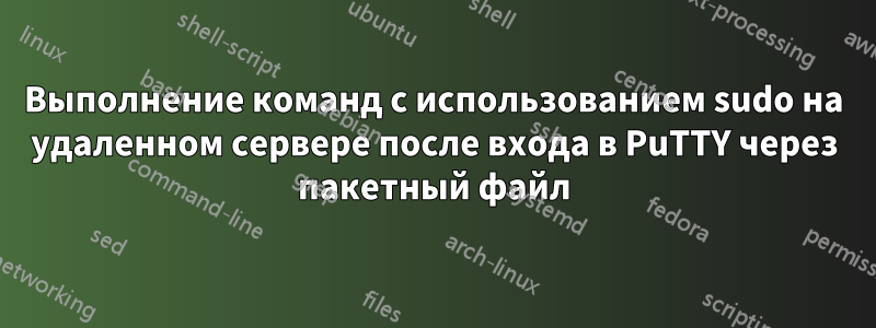 Выполнение команд с использованием sudo на удаленном сервере после входа в PuTTY через пакетный файл