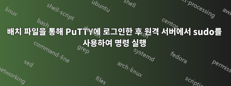 배치 파일을 통해 PuTTY에 로그인한 후 원격 서버에서 sudo를 사용하여 명령 실행