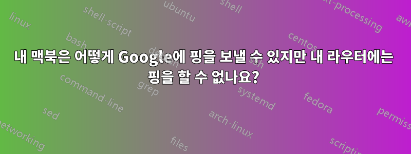 내 맥북은 어떻게 Google에 핑을 보낼 수 있지만 내 라우터에는 핑을 할 수 없나요?