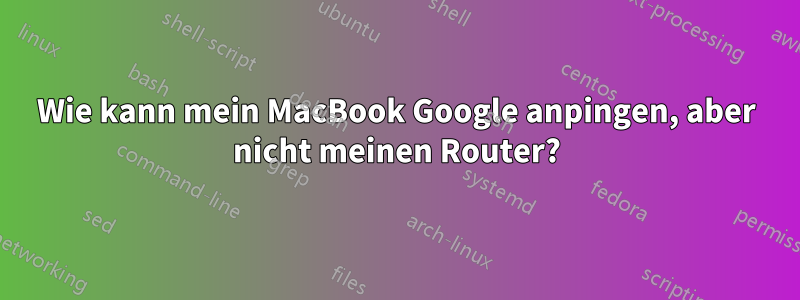 Wie kann mein MacBook Google anpingen, aber nicht meinen Router?