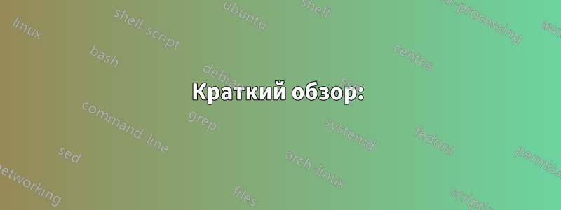 Краткий обзор:
