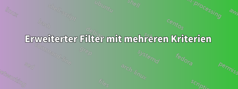 Erweiterter Filter mit mehreren Kriterien