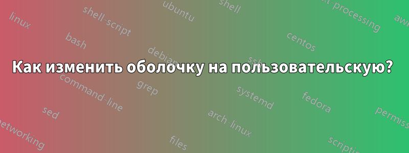 Как изменить оболочку на пользовательскую?