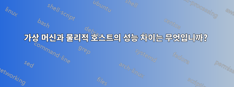 가상 머신과 물리적 호스트의 성능 차이는 무엇입니까?