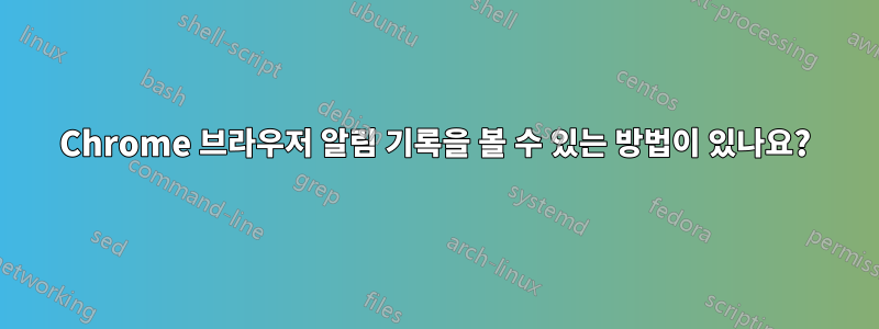 Chrome 브라우저 알림 기록을 볼 수 있는 방법이 있나요?