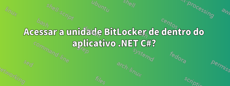 Acessar a unidade BitLocker de dentro do aplicativo .NET C#?