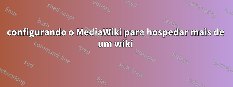 configurando o MediaWiki para hospedar mais de um wiki
