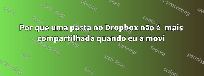 Por que uma pasta no Dropbox não é mais compartilhada quando eu a movi