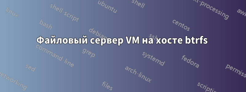 Файловый сервер VM на хосте btrfs