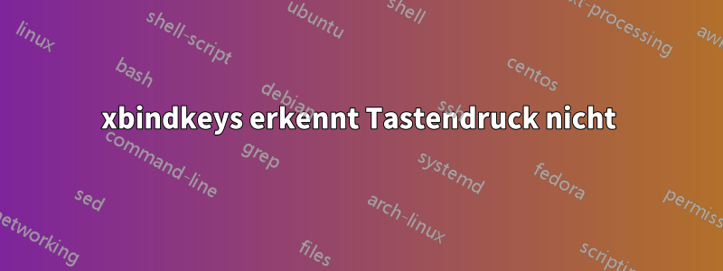 xbindkeys erkennt Tastendruck nicht