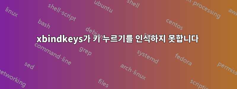 xbindkeys가 키 누르기를 인식하지 못합니다