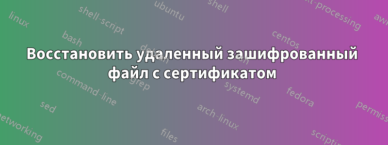 Восстановить удаленный зашифрованный файл с сертификатом