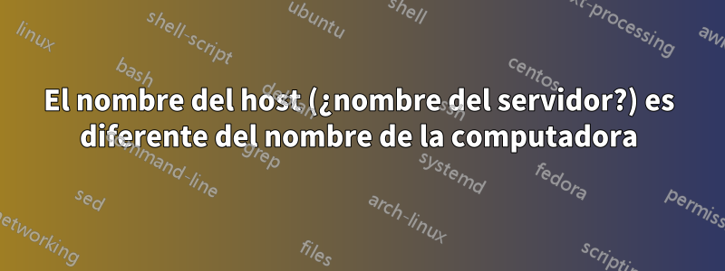 El nombre del host (¿nombre del servidor?) es diferente del nombre de la computadora