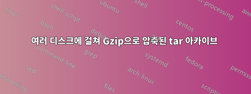 여러 디스크에 걸쳐 Gzip으로 압축된 tar 아카이브