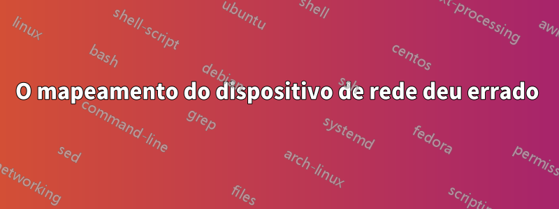 O mapeamento do dispositivo de rede deu errado