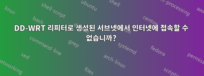 DD-WRT 리피터로 생성된 서브넷에서 인터넷에 접속할 수 없습니까?