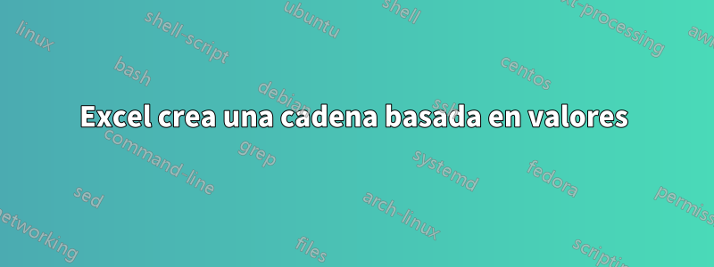 Excel crea una cadena basada en valores