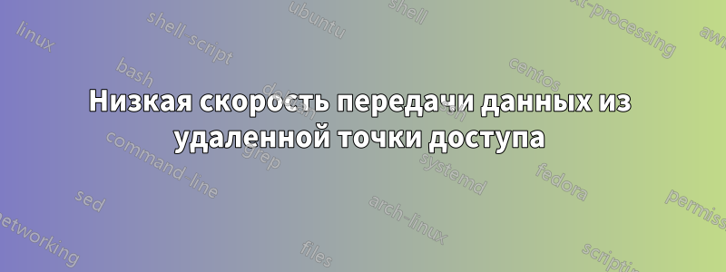Низкая скорость передачи данных из удаленной точки доступа