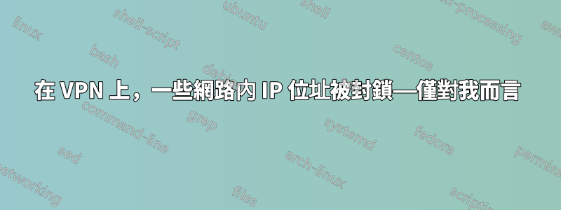 在 VPN 上，一些網路內 IP 位址被封鎖——僅對我而言