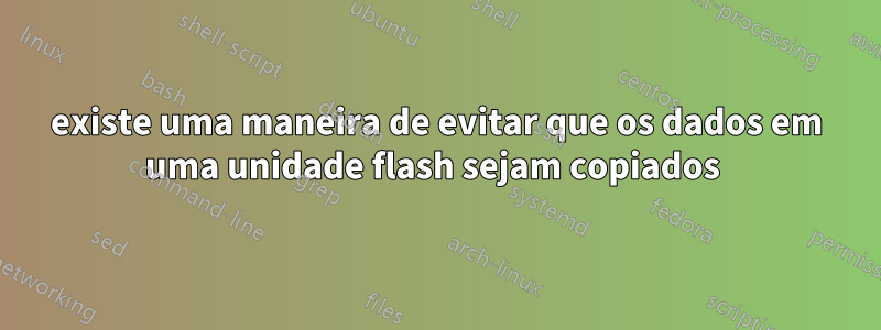 existe uma maneira de evitar que os dados em uma unidade flash sejam copiados 