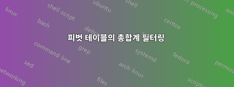 피벗 테이블의 총합계 필터링