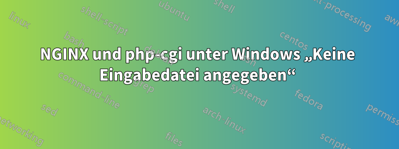 NGINX und php-cgi unter Windows „Keine Eingabedatei angegeben“