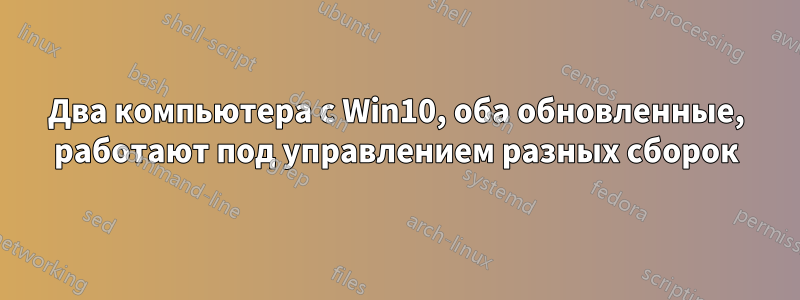 Два компьютера с Win10, оба обновленные, работают под управлением разных сборок