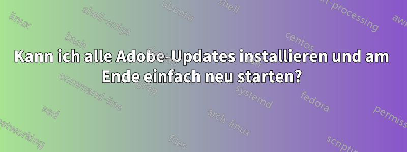 Kann ich alle Adobe-Updates installieren und am Ende einfach neu starten?
