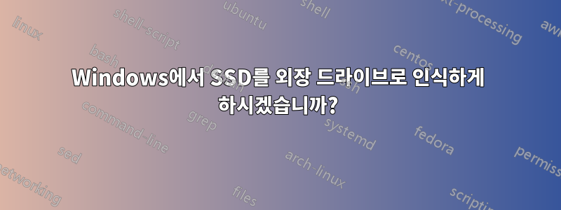 Windows에서 SSD를 외장 드라이브로 인식하게 하시겠습니까?